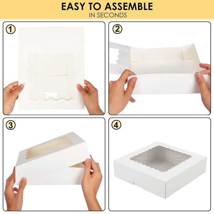 30 Pcs Window Cupcake Dessert Packaging Boxes Kraft Easy Assemble