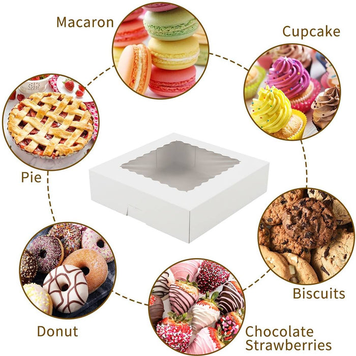 30 Pcs Window Cupcake Dessert Packaging Boxes Kraft Easy Assemble