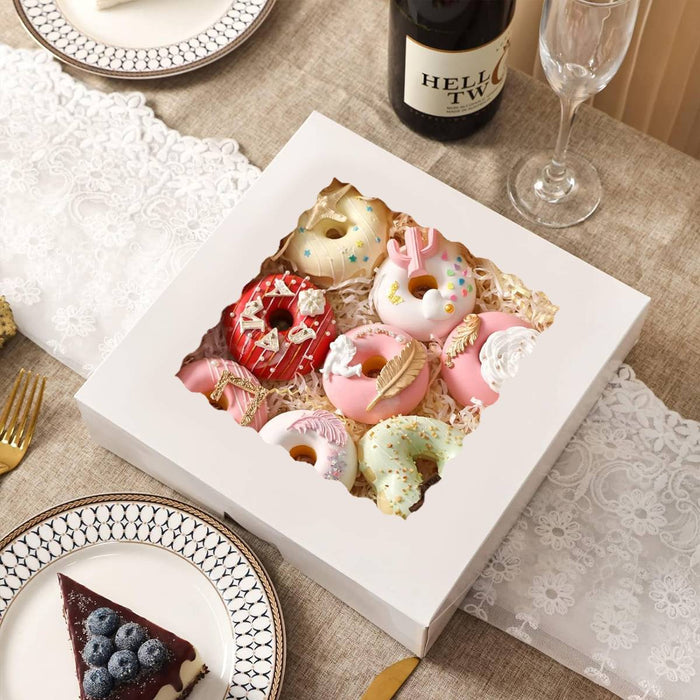 30 Pcs Window Cupcake Dessert Packaging Boxes Kraft Easy Assemble