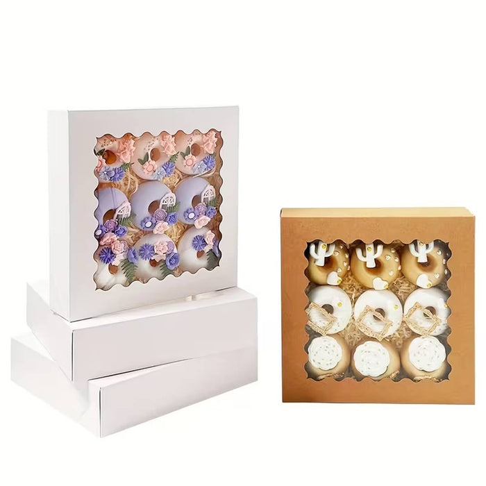 30 Pcs Window Cupcake Dessert Packaging Boxes Kraft Easy Assemble