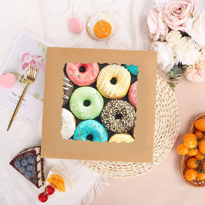 30 Pcs Window Cupcake Dessert Packaging Boxes Kraft Easy Assemble