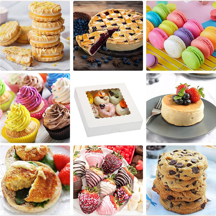30 Pcs Window Cupcake Dessert Packaging Boxes Kraft Easy Assemble