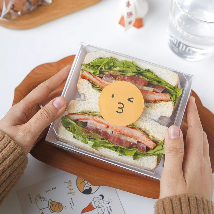 50 Pcs Cake and Sandwich Takeaway Boxes with Transparent PRT Lid