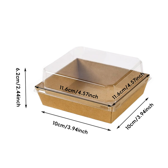 50 Pcs Cake and Sandwich Takeaway Boxes with Transparent PRT Lid