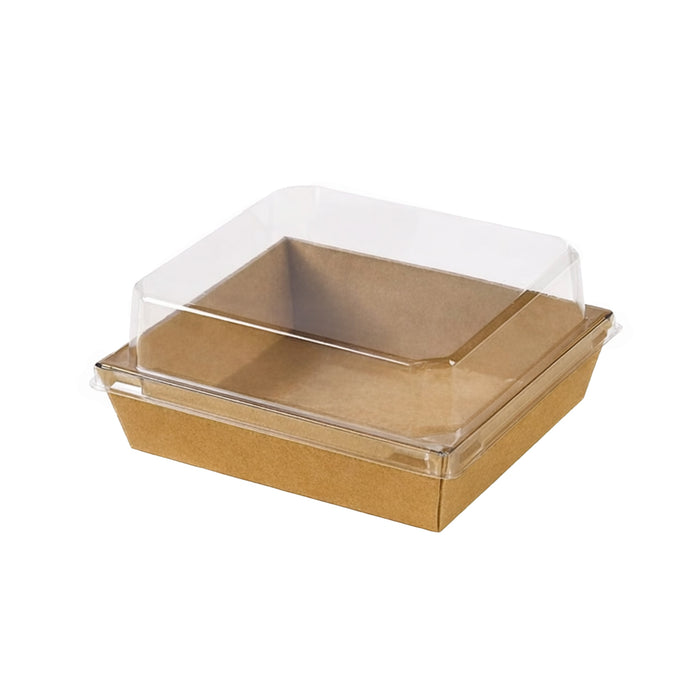 50 Pcs Cake and Sandwich Takeaway Boxes with Transparent PRT Lid