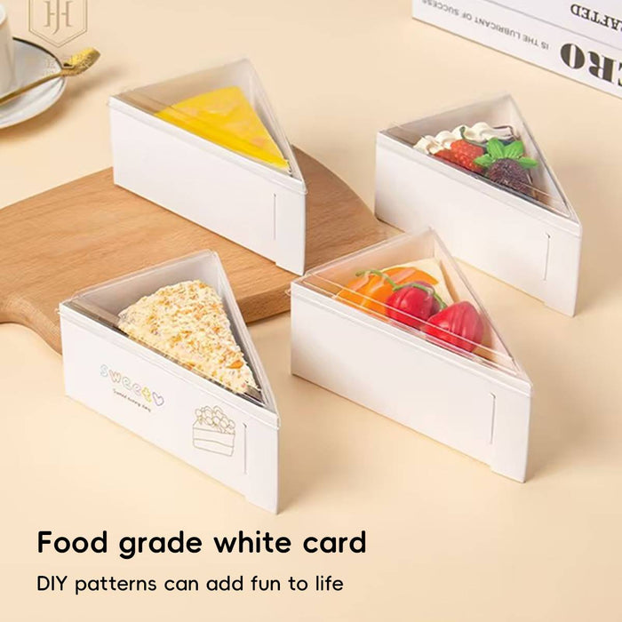 50 Pcs Triangular Cake Slice Boxes Food-Grade Cardboard No Glue Needed