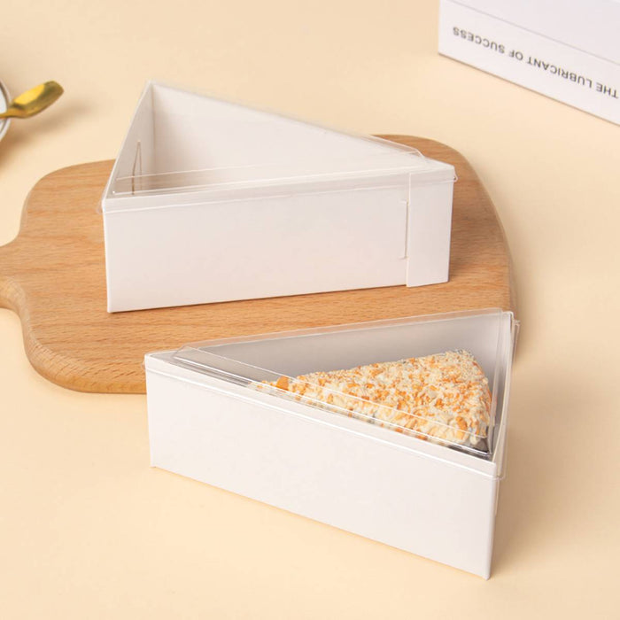 50 Pcs Triangular Cake Slice Boxes Food-Grade Cardboard No Glue Needed