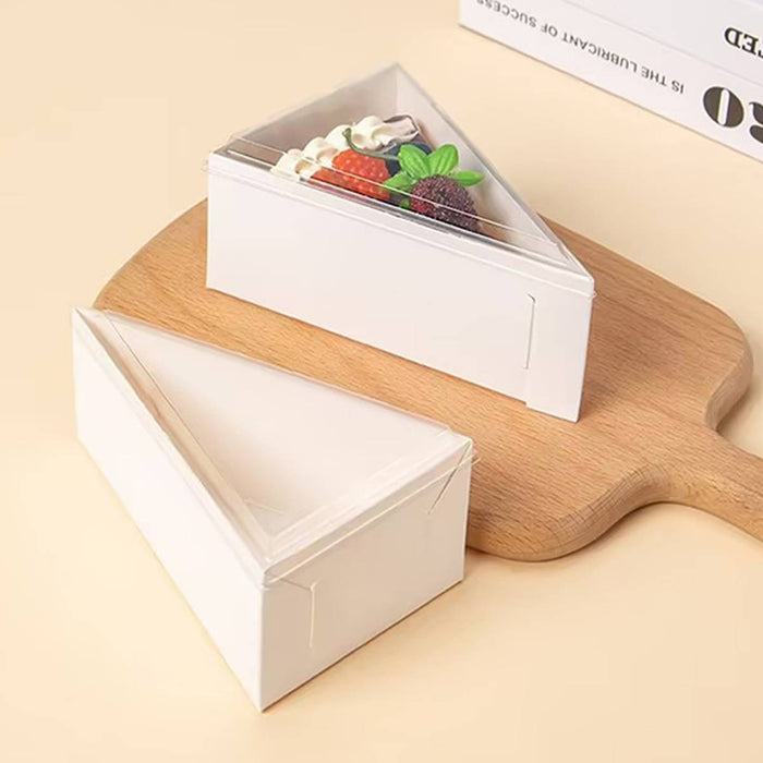 50 Pcs Triangular Cake Slice Boxes Food-Grade Cardboard No Glue Needed