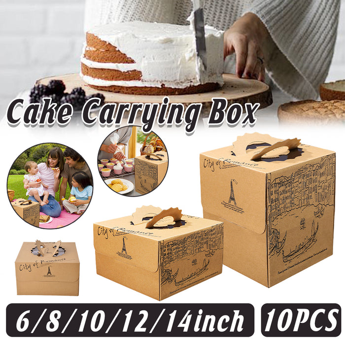 10pcs European Style Kraft Paper Cake Boxes