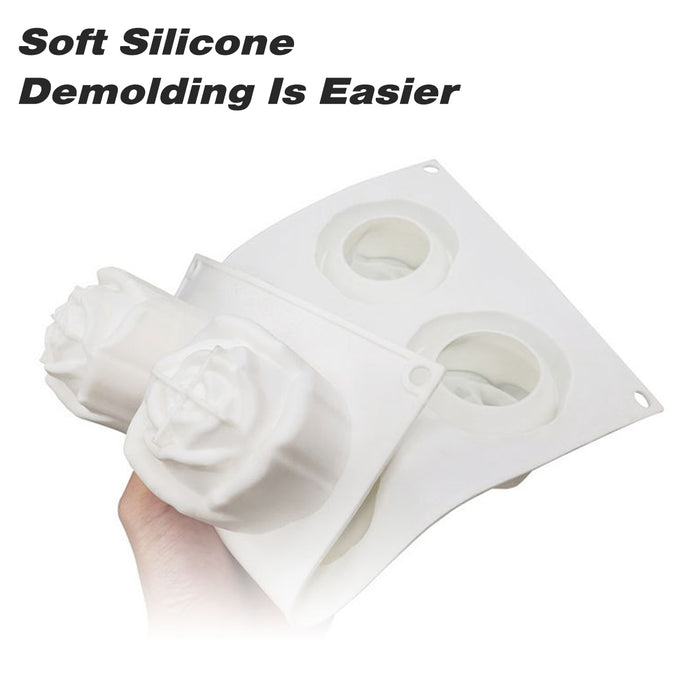 6 Cavity Rose Silicone Mould For Cakes And Chocolates