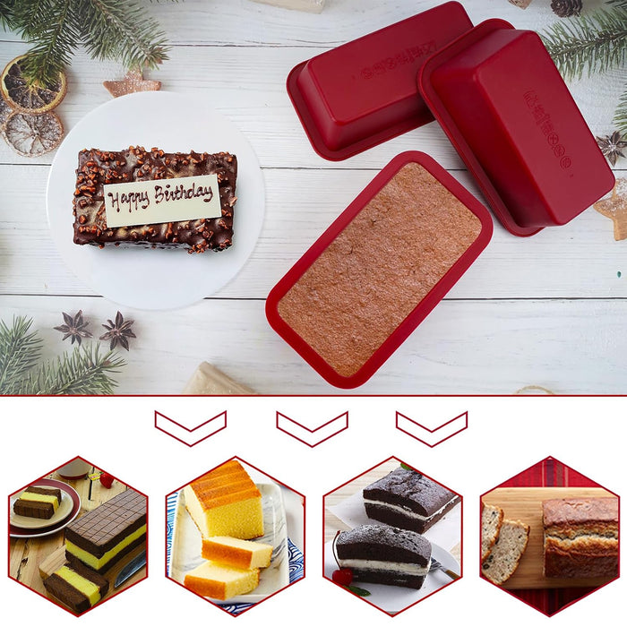 4PCS Silicone Bread Loaf Mould Nonstick Rectangular Baking Trays
