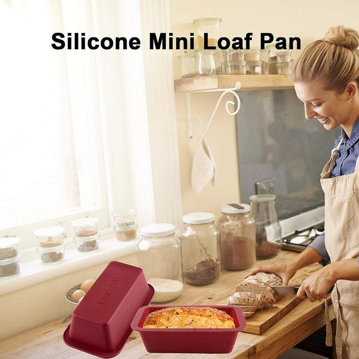 4PCS Silicone Bread Loaf Mould Nonstick Rectangular Baking Trays