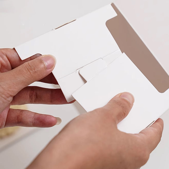 50 Pcs White Cardboard Pastry Mousse Cake Boxes 3.93 Inch with Clasp Closure