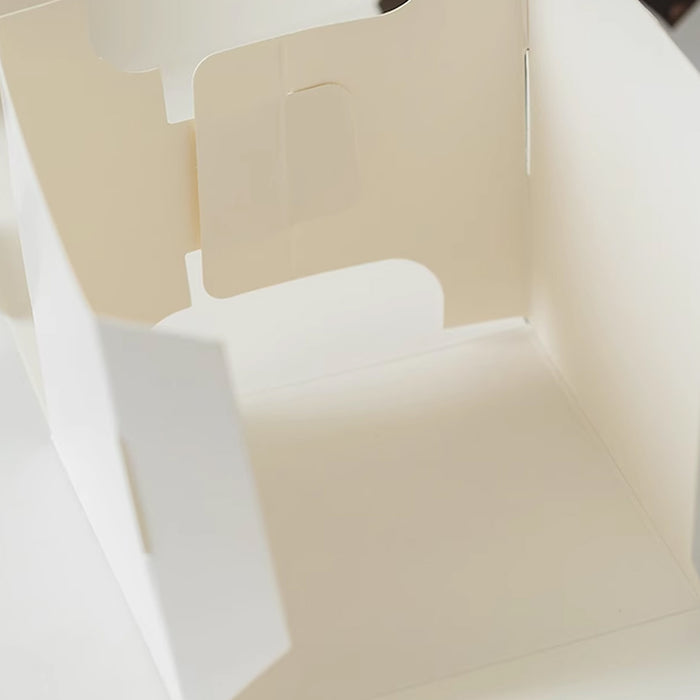 50 Pcs White Cardboard Pastry Mousse Cake Boxes 3.93 Inch with Clasp Closure