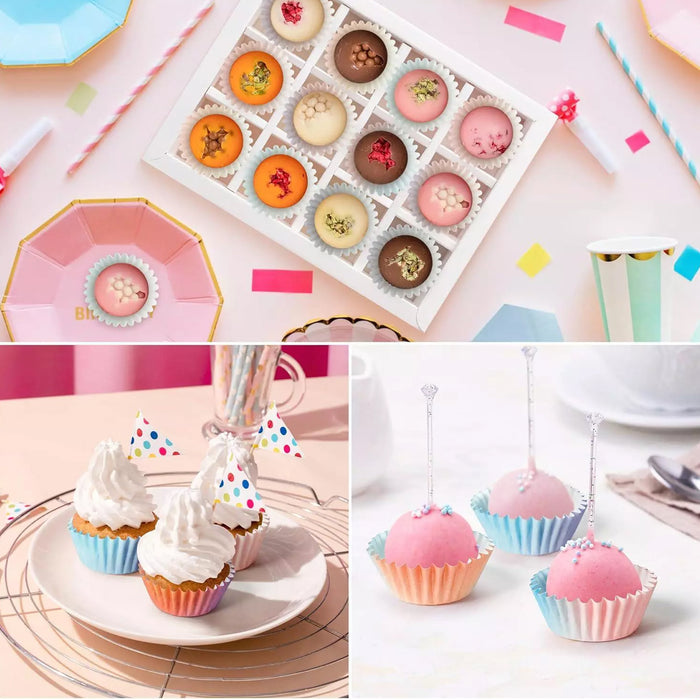 300 Pcs Gradient Cupcake Paper Cases Muffin Liners Food Grade