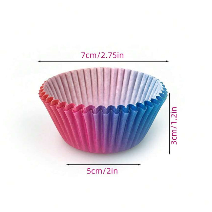 300 Pcs Gradient Cupcake Paper Cases Muffin Liners Food Grade