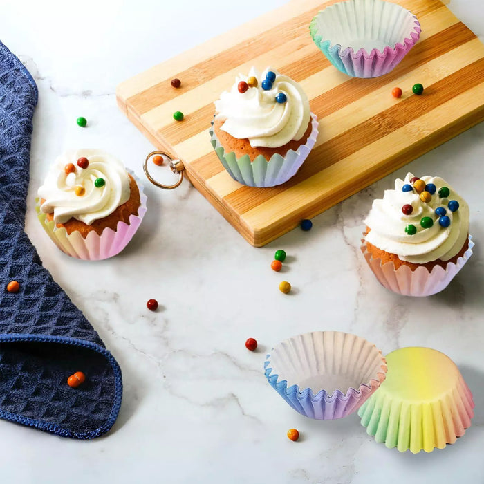 300 Pcs Gradient Cupcake Paper Cases Muffin Liners Food Grade