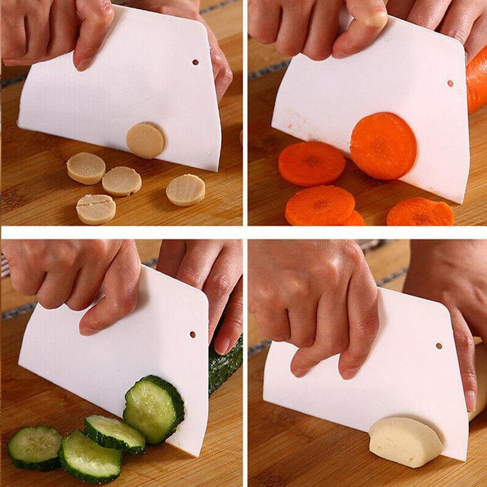 3pcs Plastic Dough Scraper Set Baking Pastry Cutter for Kitchen Use