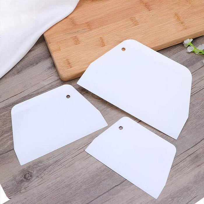 3pcs Plastic Dough Scraper Set Baking Pastry Cutter for Kitchen Use