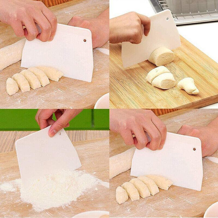3pcs Plastic Dough Scraper Set Baking Pastry Cutter for Kitchen Use