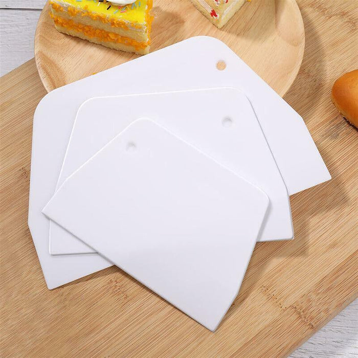 3pcs Plastic Dough Scraper Set Baking Pastry Cutter for Kitchen Use