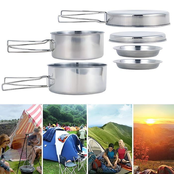 Outdoor Stainless Steel Camping Cookware set of 8