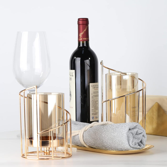 Wrought Iron Candle Holder, Wedding Candlestick Ornament Dinner Table Decor