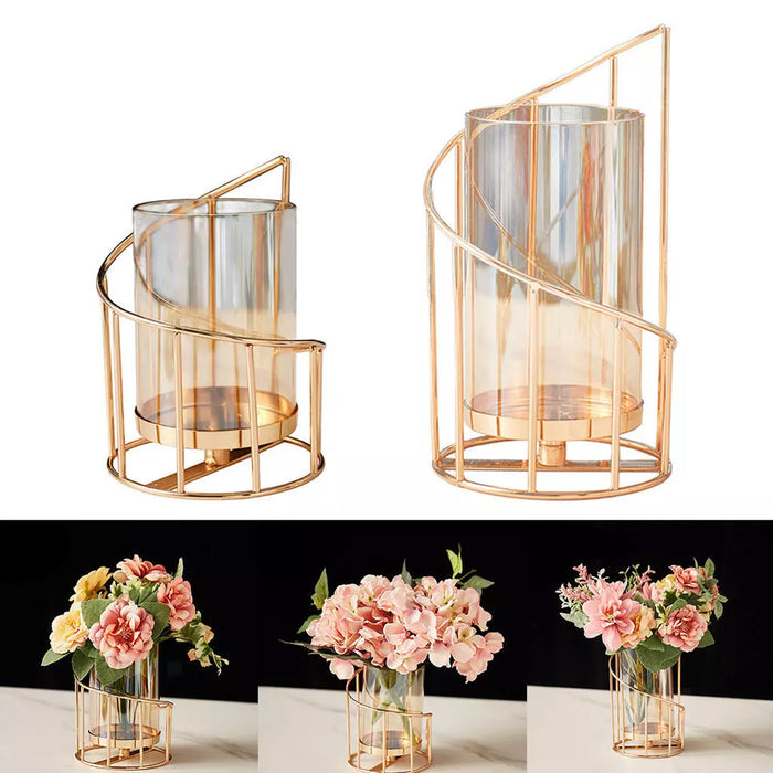 Wrought Iron Candle Holder, Wedding Candlestick Ornament Dinner Table Decor