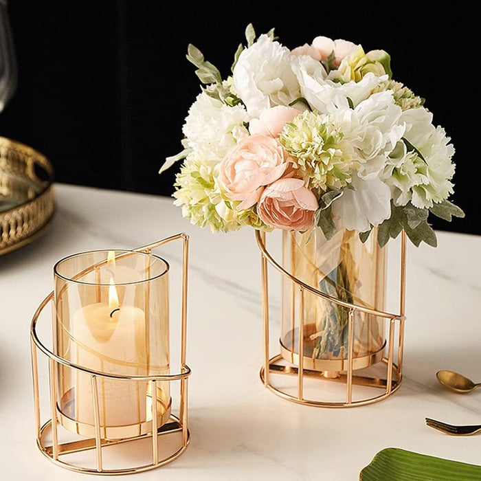 Wrought Iron Candle Holder, Wedding Candlestick Ornament Dinner Table Decor