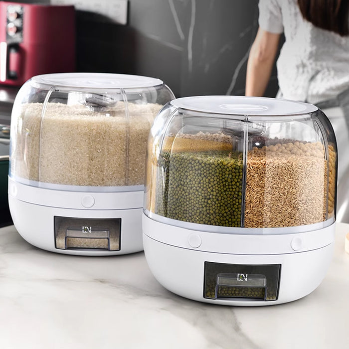 Rotating Cereal Dispenser 4.5kg PP ABS White Space-Saving