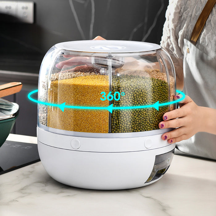 Rotating Cereal Dispenser 4.5kg PP ABS White Space-Saving