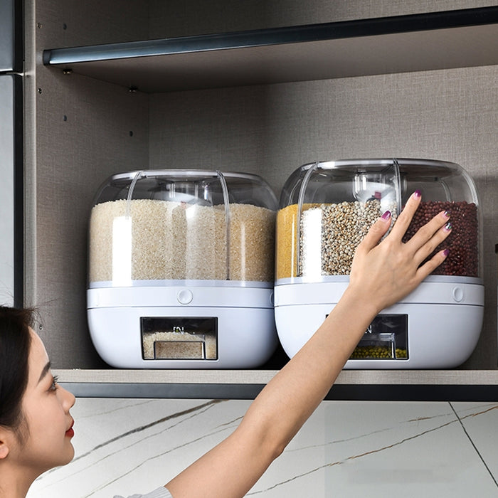 Rotating Cereal Dispenser 4.5kg PP ABS White Space-Saving