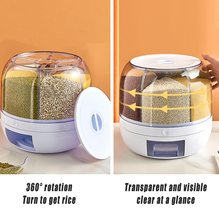 Rotating Cereal Dispenser 4.5kg PP ABS White Space-Saving