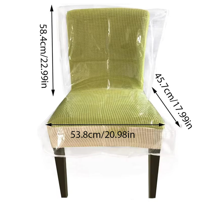 PVC Dining Chair Cover with Backrest Waterproof Transparent Protector