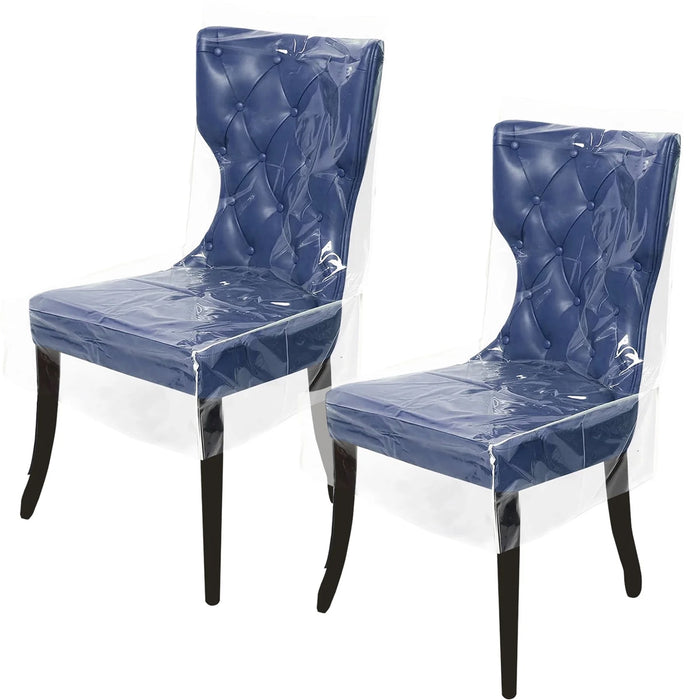 PVC Dining Chair Cover with Backrest Waterproof Transparent Protector