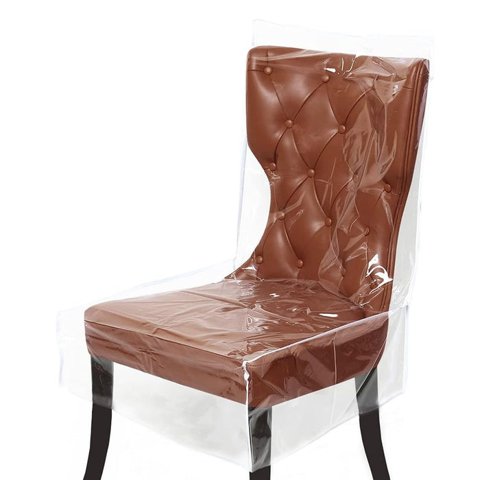 PVC Dining Chair Cover with Backrest Waterproof Transparent Protector