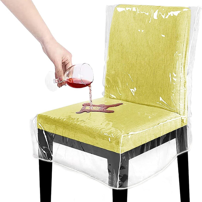 PVC Dining Chair Cover with Backrest Waterproof Transparent Protector