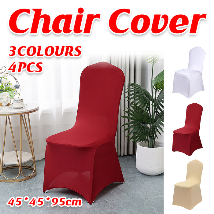 4 Pcs Stretch Chair Covers with Straps Polyester Blend