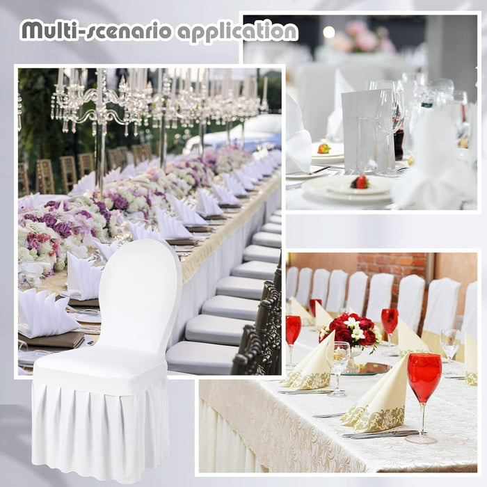 2 Pcs Pleated Chair Skirt Covers with Elastic Fit Seat Protector