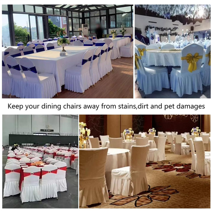 2 Pcs Pleated Chair Skirt Covers with Elastic Fit Seat Protector