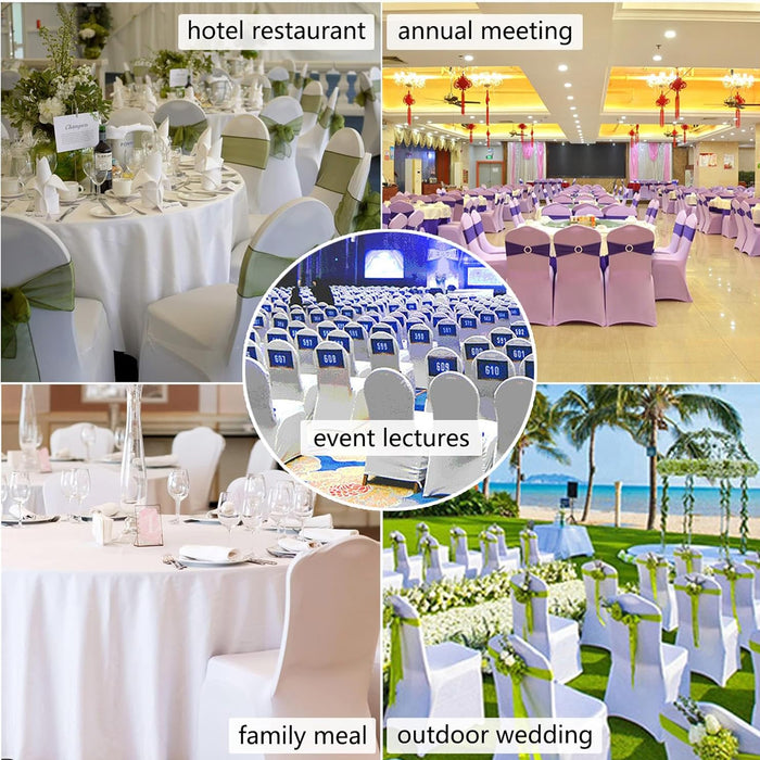 4 Pcs Stretch Chair Covers with Straps Polyester Blend