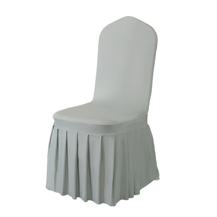 2 Pcs Pleated Chair Skirt Covers with Elastic Fit Seat Protector