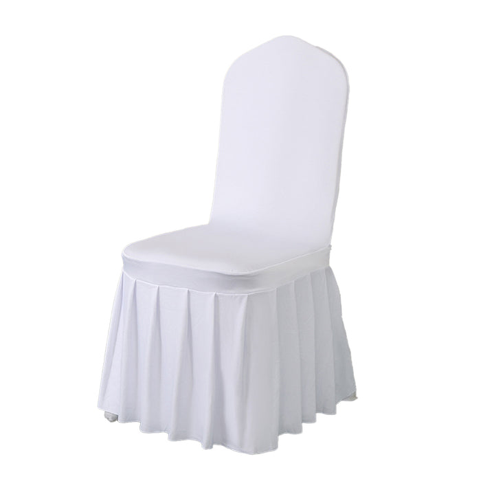 2 Pcs Pleated Chair Skirt Covers with Elastic Fit Seat Protector