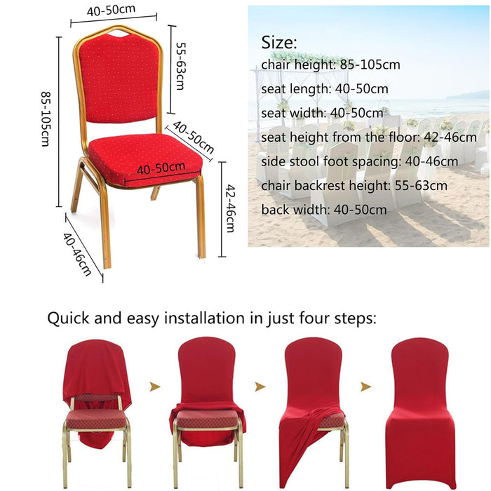4 Pcs Stretch Chair Covers with Straps Polyester Blend