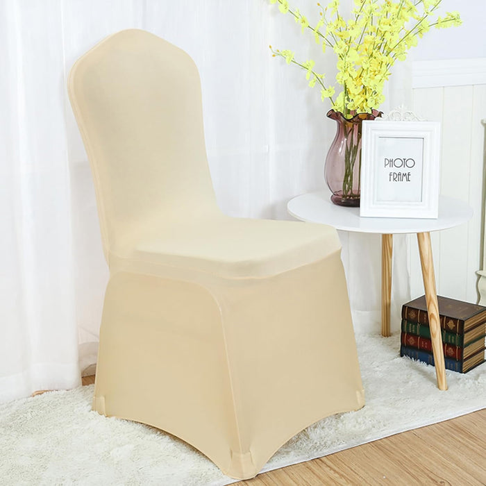 4 Pcs Stretch Chair Covers with Straps Polyester Blend