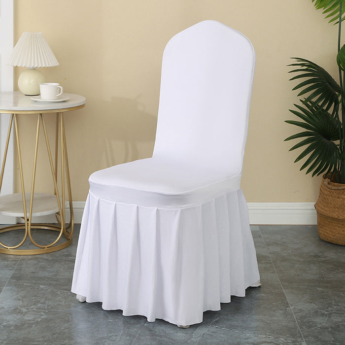2 Pcs Pleated Chair Skirt Covers with Elastic Fit Seat Protector