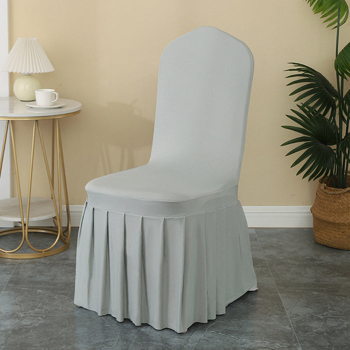 2 Pcs Pleated Chair Skirt Covers with Elastic Fit Seat Protector