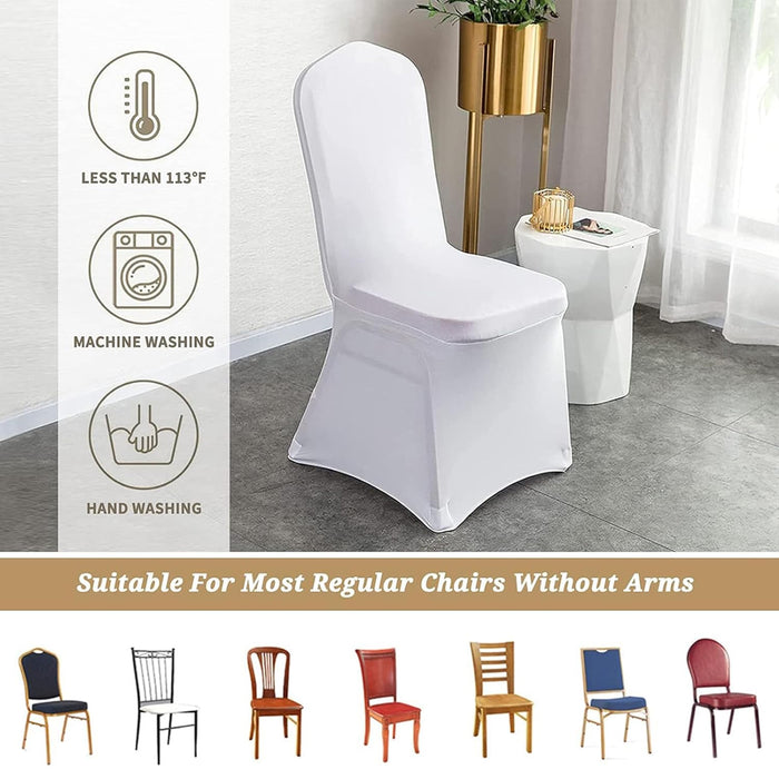 4 Pcs Stretch Chair Covers with Straps Polyester Blend