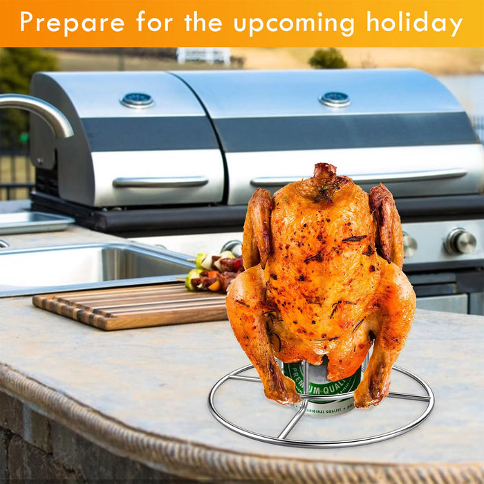 Stainless Steel Folding Chicken Roaster Rack for Grill