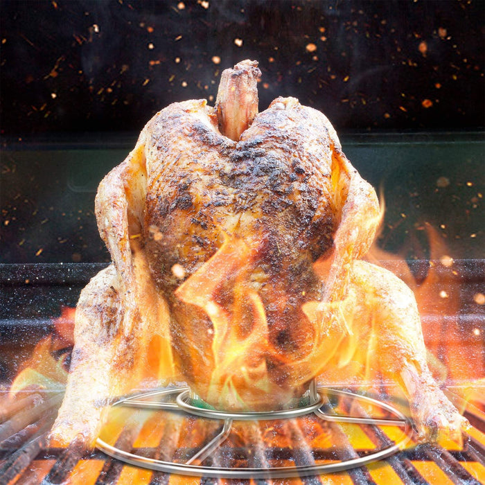 Stainless Steel Folding Chicken Roaster Rack for Grill